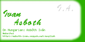 ivan asboth business card